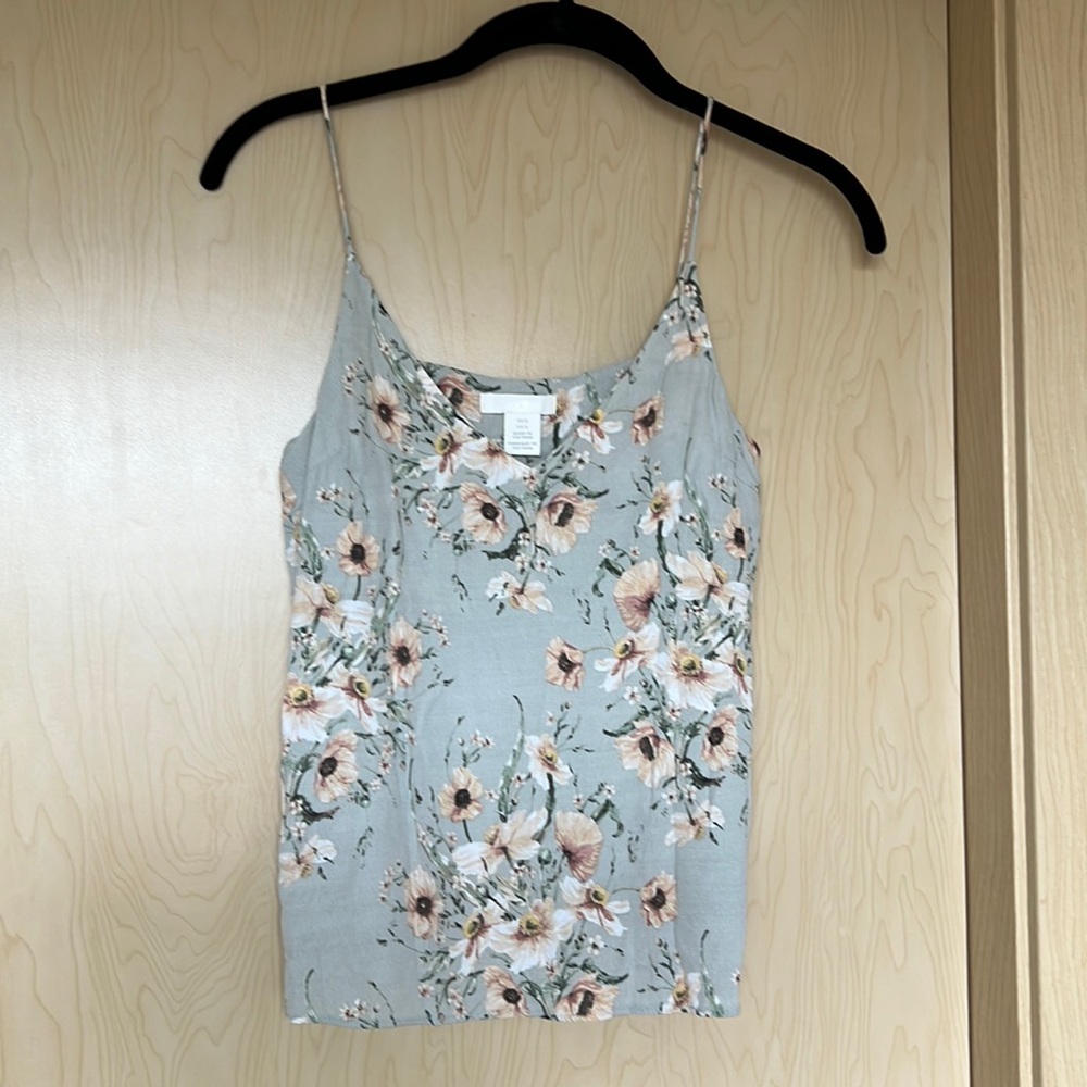 H&M floral seafoam camisole top 0 *